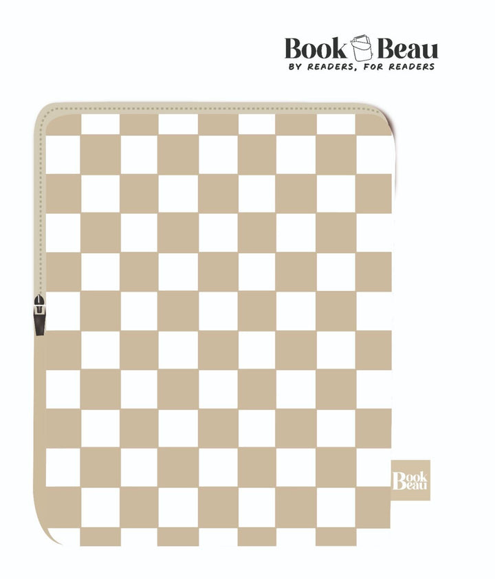 Beige Checkers Book Sleeve