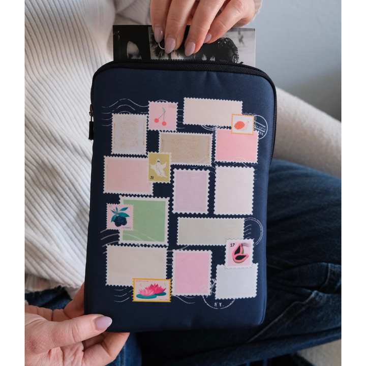 Blue Stamp Book Sleeve