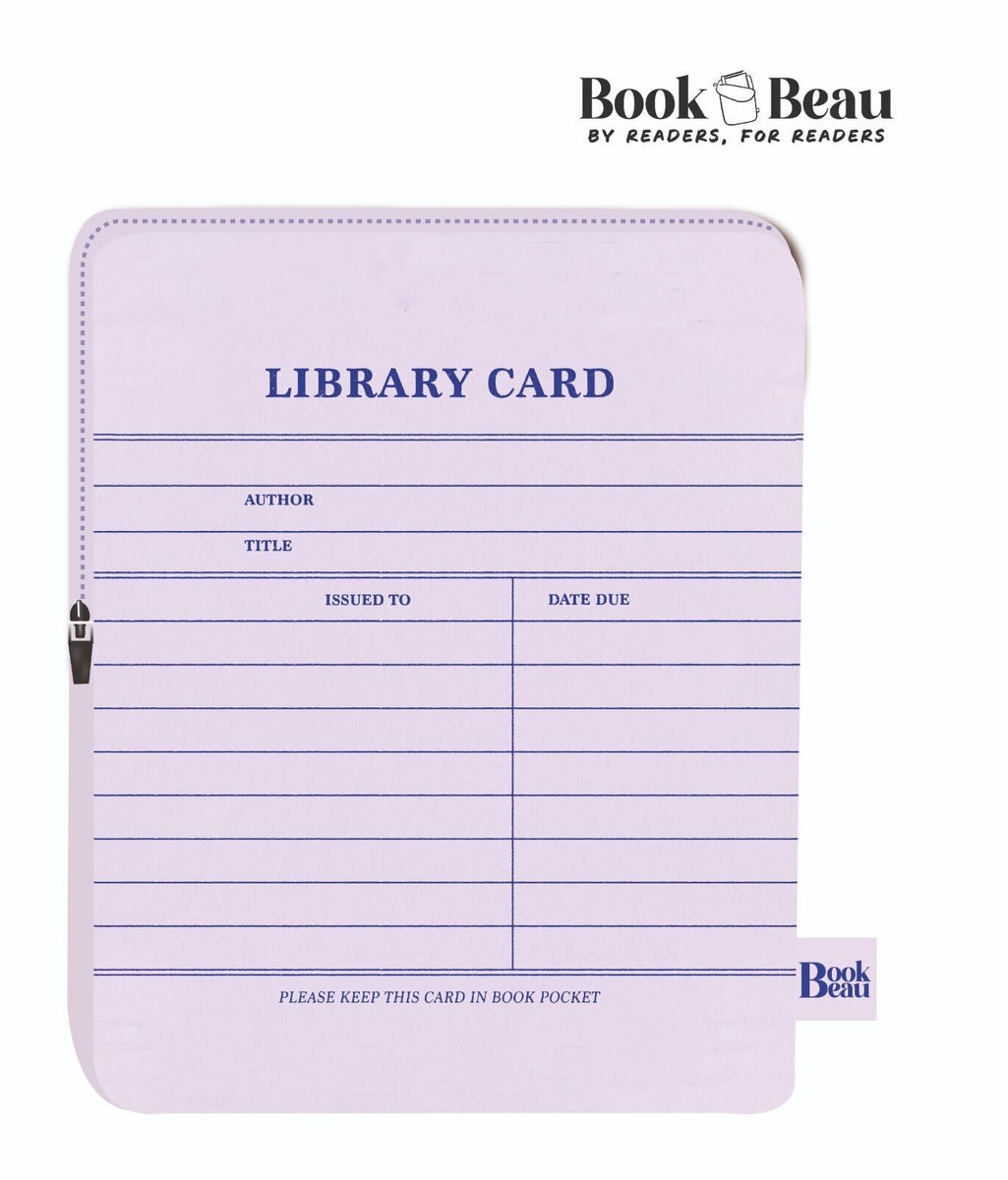 Purple Library Card Book Sleeve – Book Beau