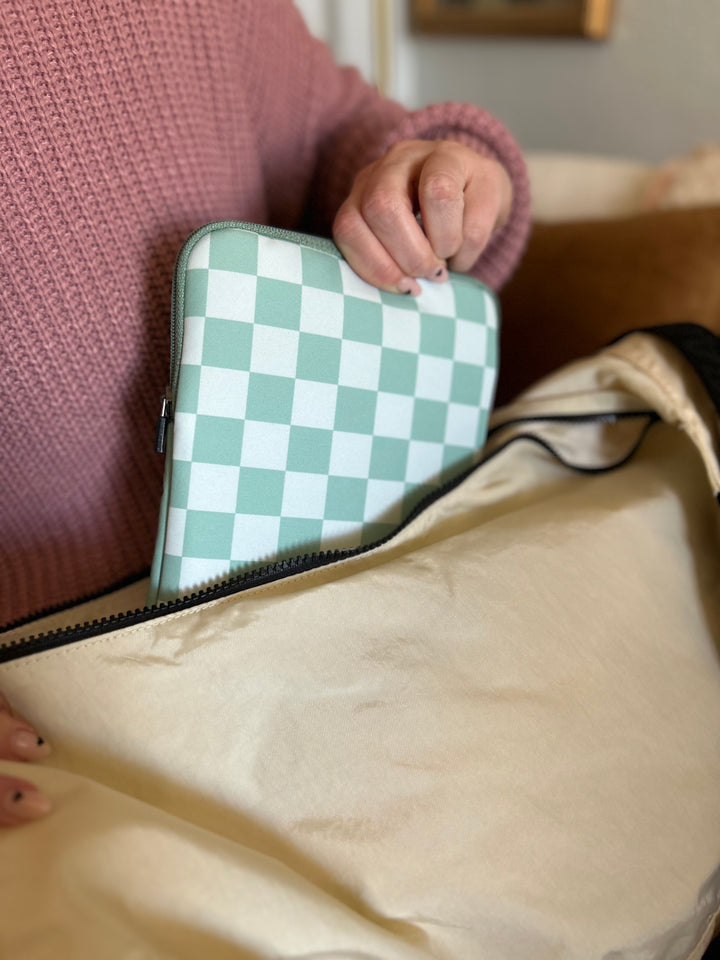 Matcha checkers Book Sleeve