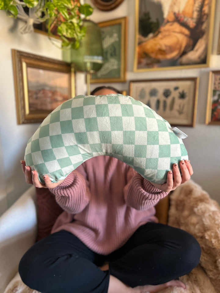 REPLACEMENT COVER Matcha checkers Reading Pillow
