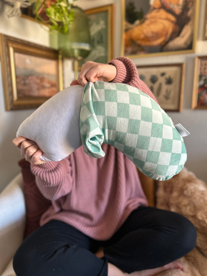 REPLACEMENT COVER Matcha checkers Reading Pillow