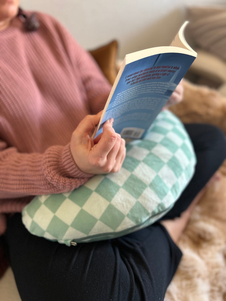 Matcha checkers Reading Pillow