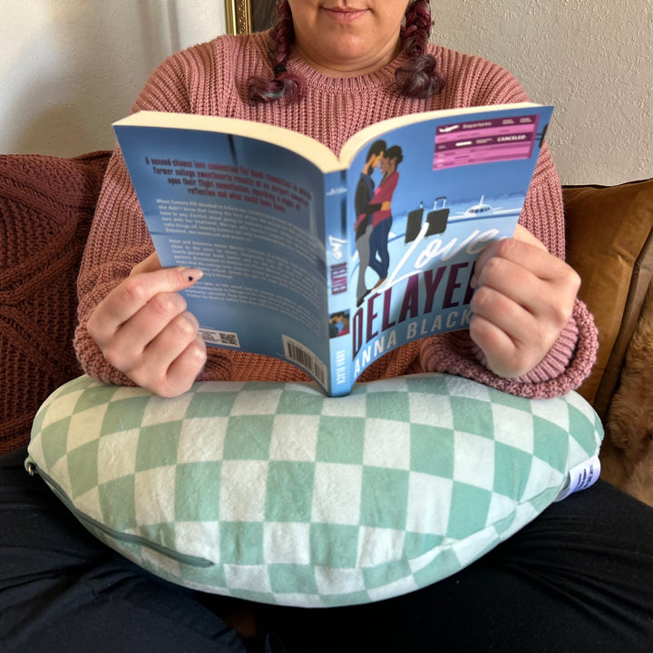 Matcha checkers Reading Pillow