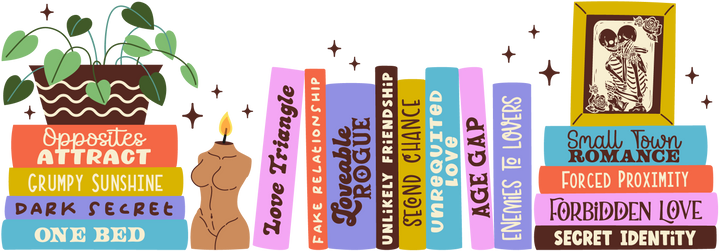 "Romance Bookshelf" Glass