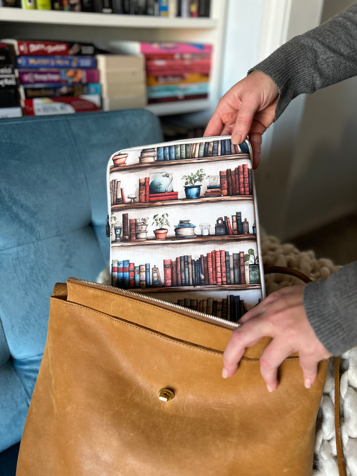 Leather Bound Bookshelf Book Sleeve