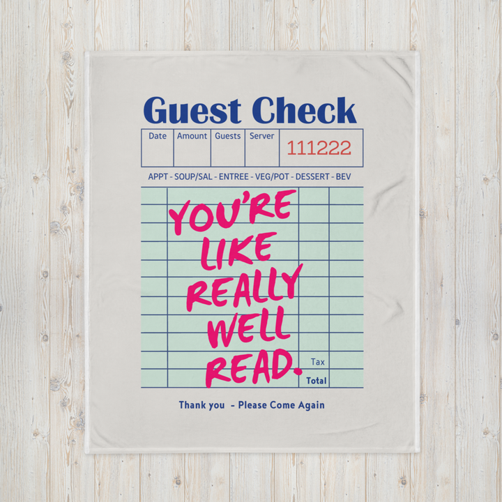 "Guest Check" Throw Blanket