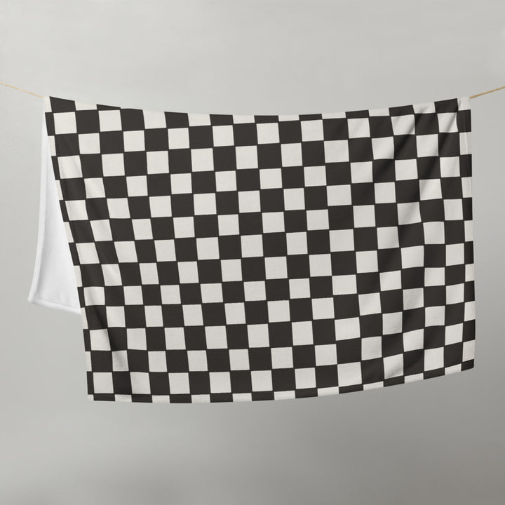 Black & White Checkers Throw Blanket