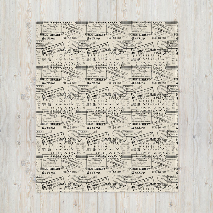 Public Library Stamps Throw Blanket