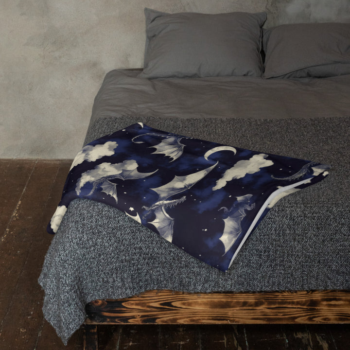 Night Flight Dragons Throw Blanket