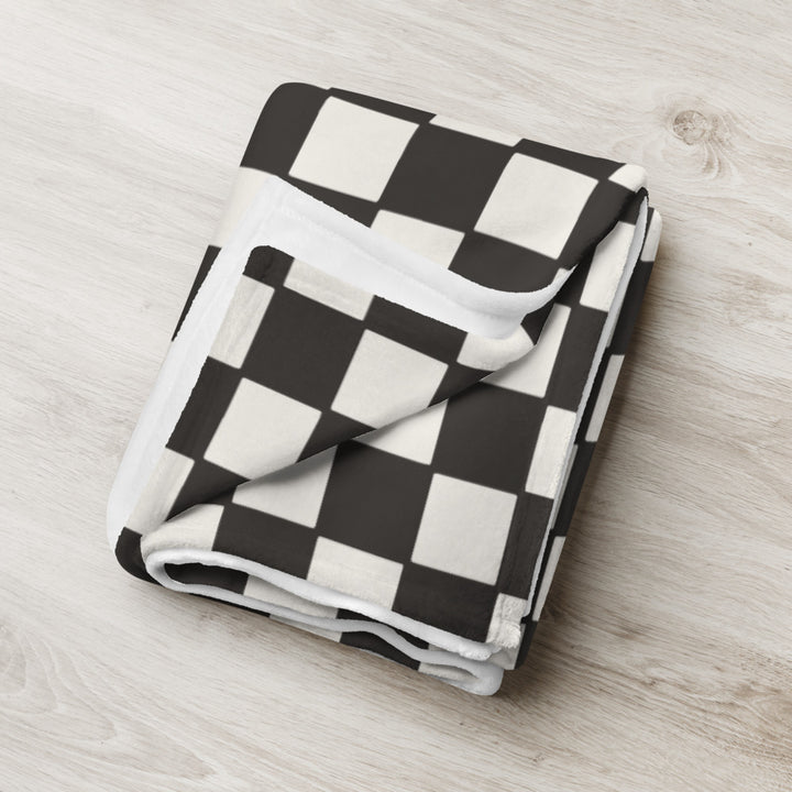 Black & White Checkers Throw Blanket