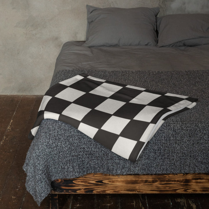 Black & White Checkers Throw Blanket