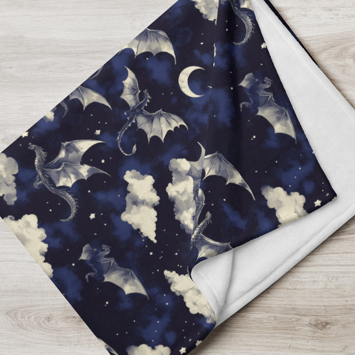 Night Flight Dragons Throw Blanket