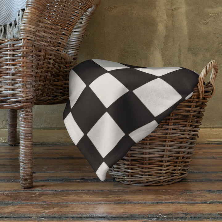 Black & White Checkers Throw Blanket