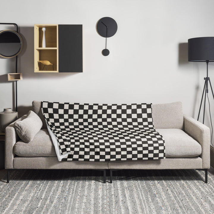Black & White Checkers Throw Blanket