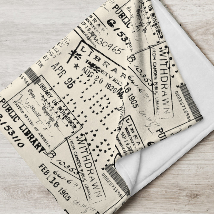 Public Library Stamps Throw Blanket