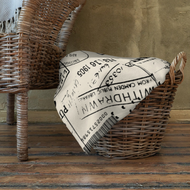 Public Library Stamps Throw Blanket