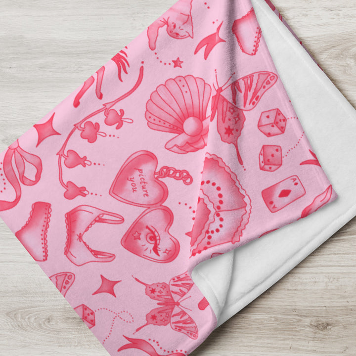 Pink Tasty Club Throw Blanket