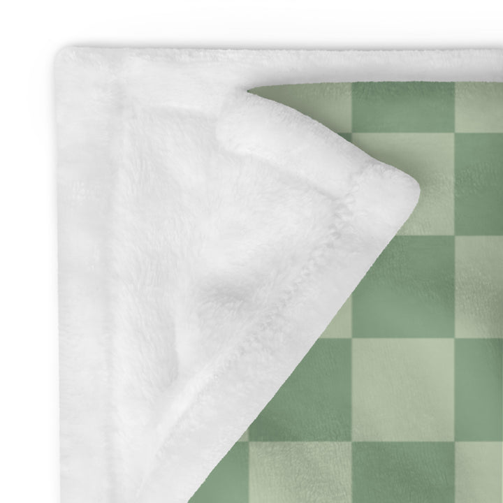 Matcha Checkers Throw Blanket