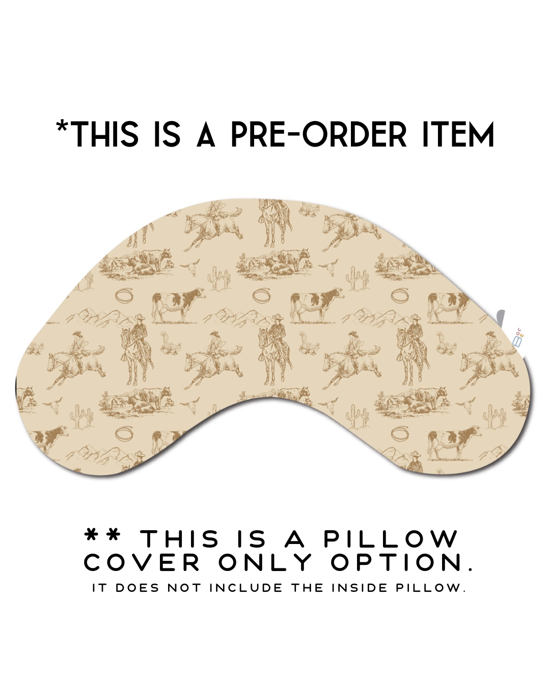 REPLACEMENT COVER Ride 'em Cowboy (Flat Minky) | Reading Pillow