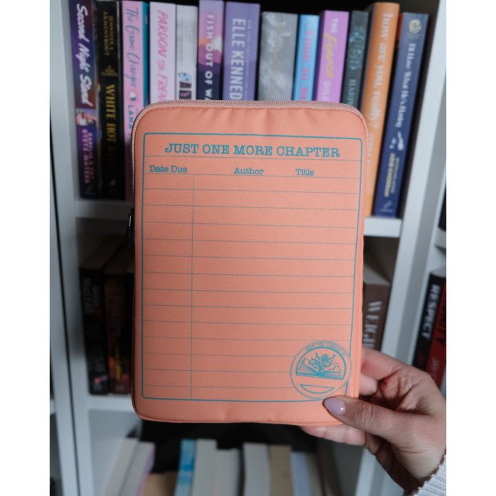 Salmon & Blue Library Card Book Sleeve