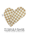 REPLACEMENT COVER ONLY Beige checkers (Flat Minky) | Reading Pillow