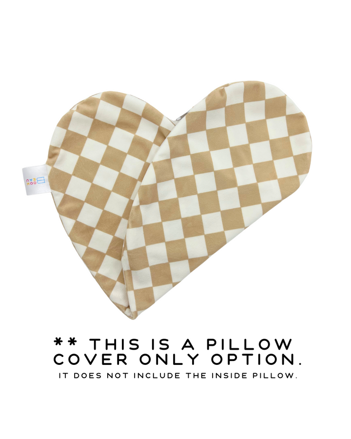 REPLACEMENT COVER ONLY Beige checkers (Flat Minky) | Reading Pillow