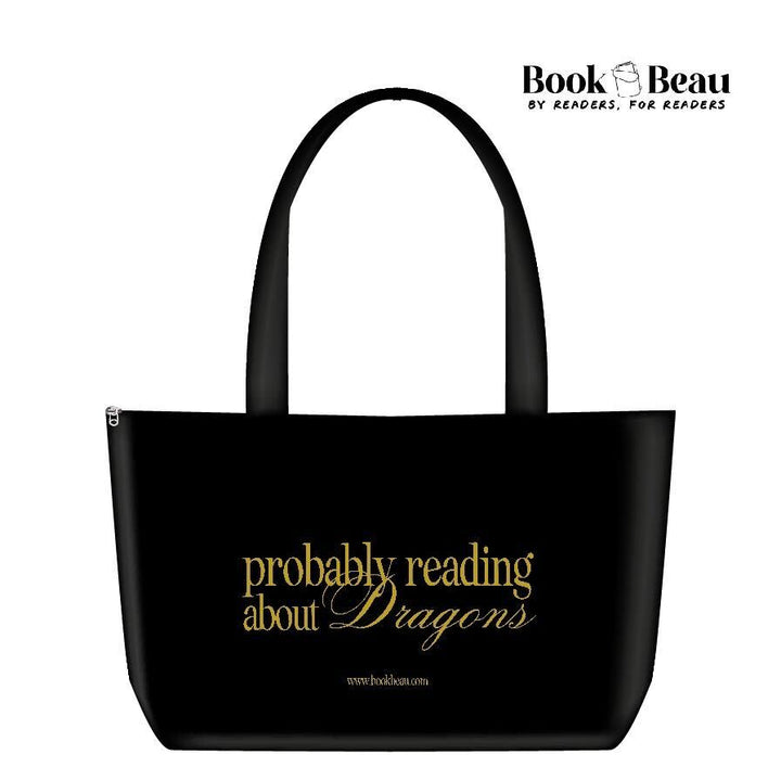 Reading About Dragons Gold Tote
