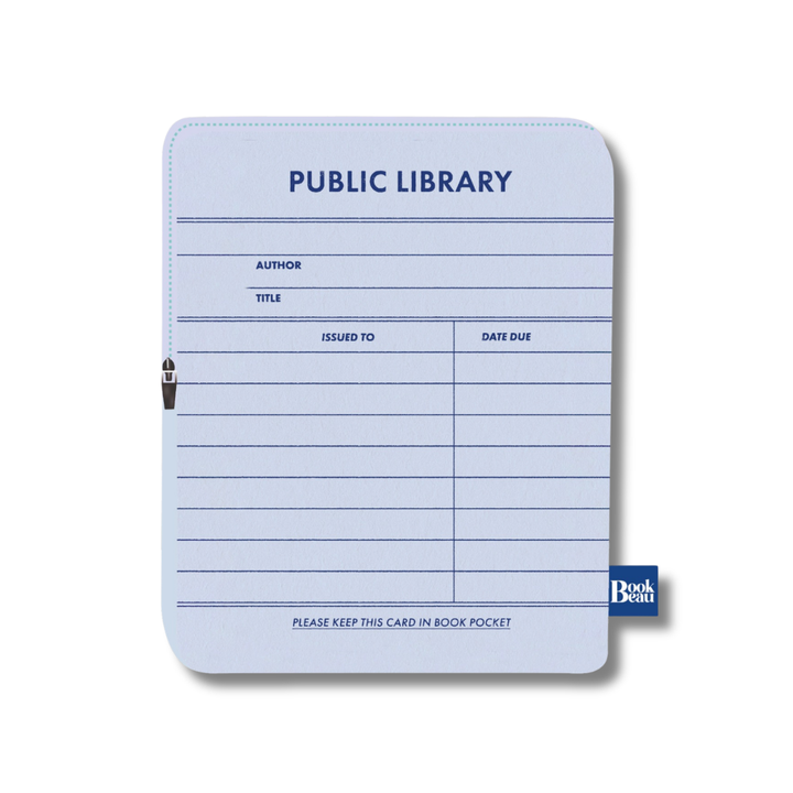 Blue Public Library Card Book Sleeve