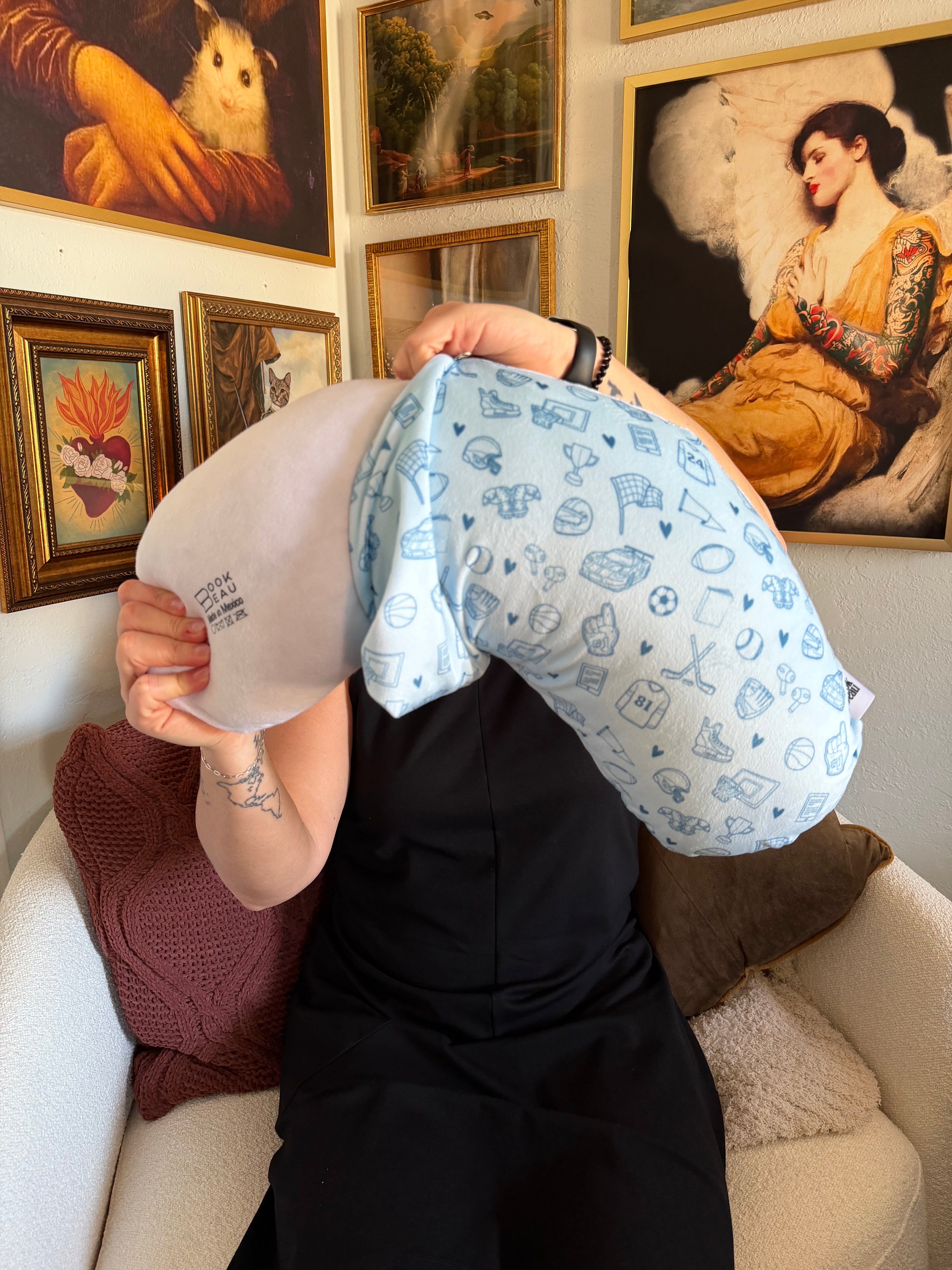 REPLACEMENT COVER Sports Romance Reading Pillow