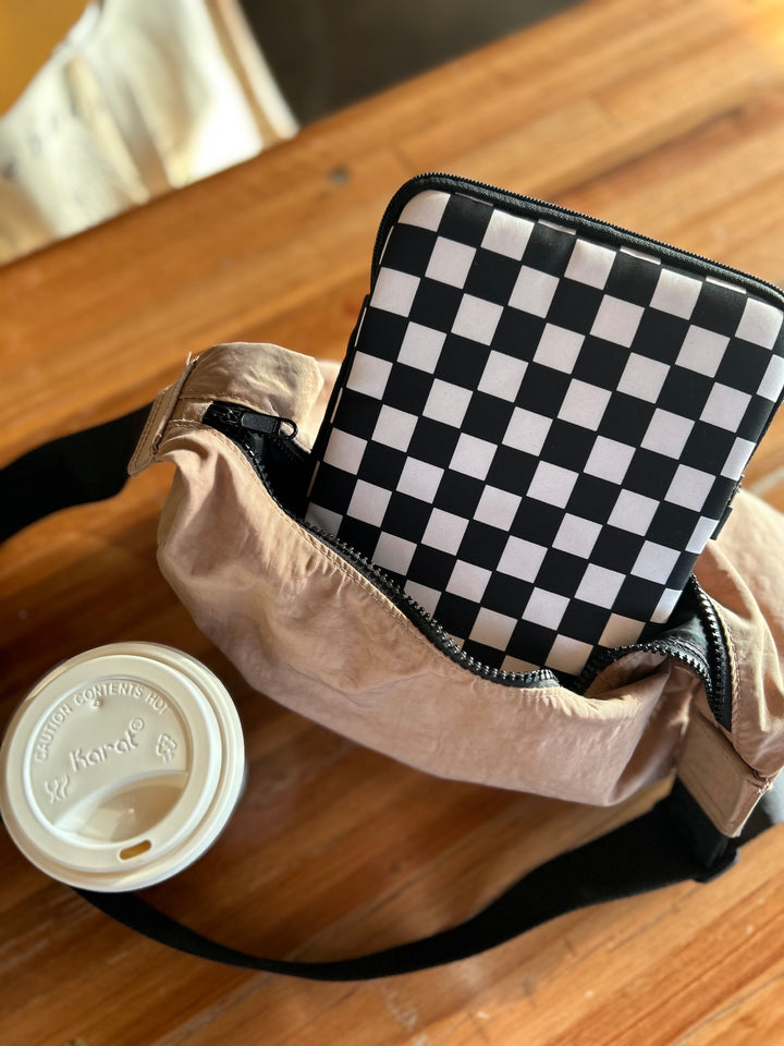 Black & White Checkers Book Sleeve