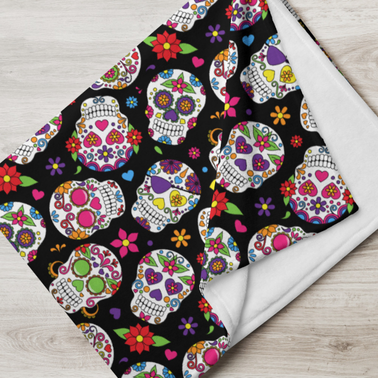 Sugar skull throw blanket hotsell