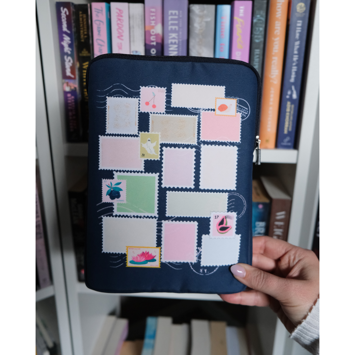 Blue Stamp Book Sleeve