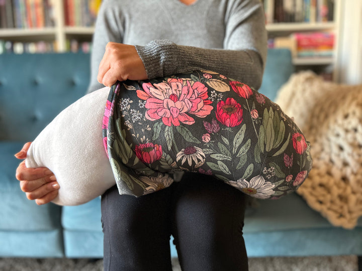 REPLACEMENT COVER ONLY Lush Floral (Flat Minky) | Reading Pillow