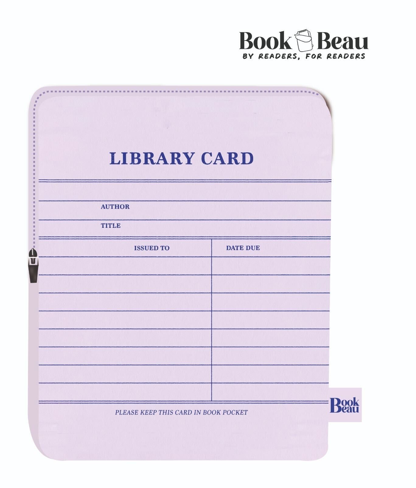 Purple Library Card Book Sleeve