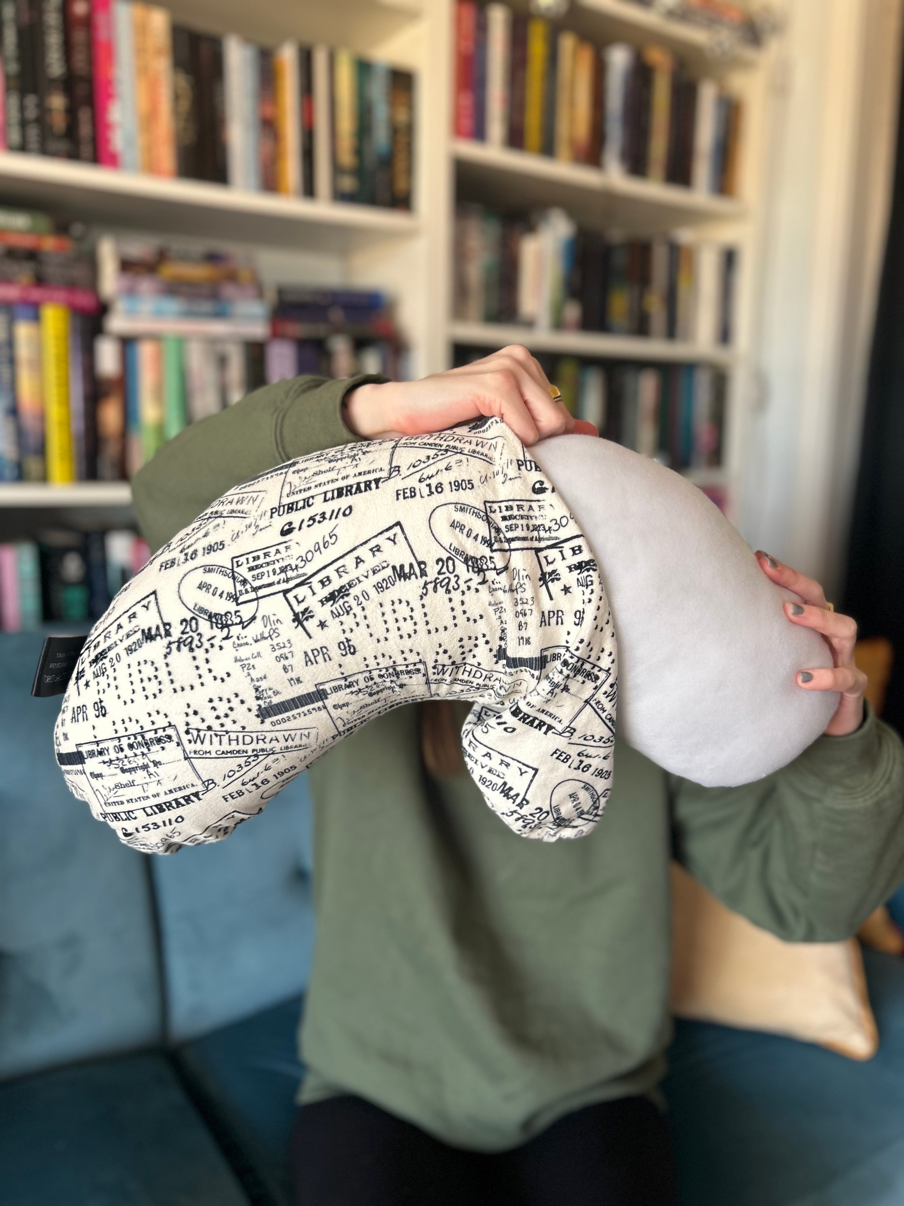 REPLACEMENT COVER Public Library Stamps Reading Pillow