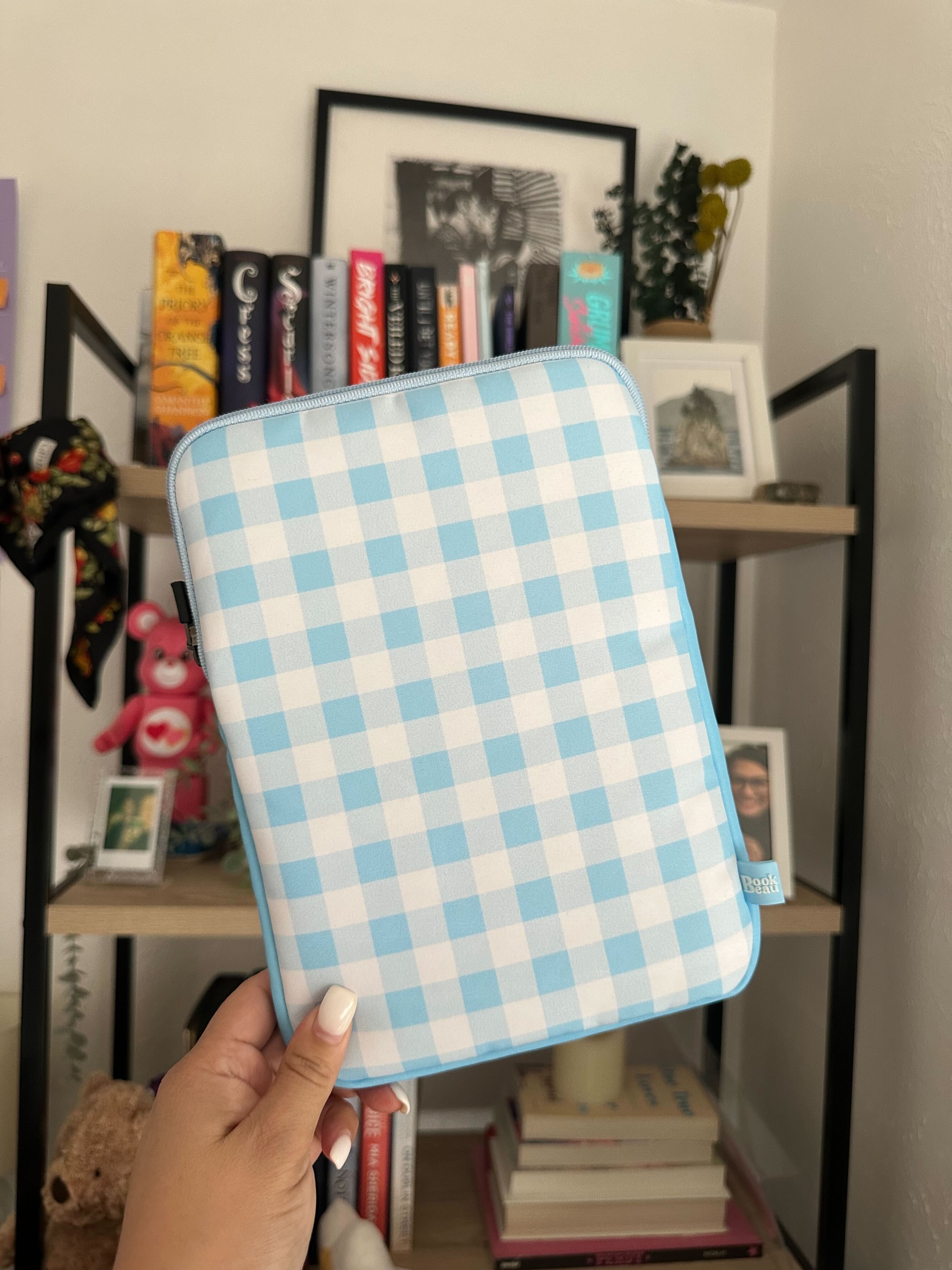 Blue Gingham Book Sleeve