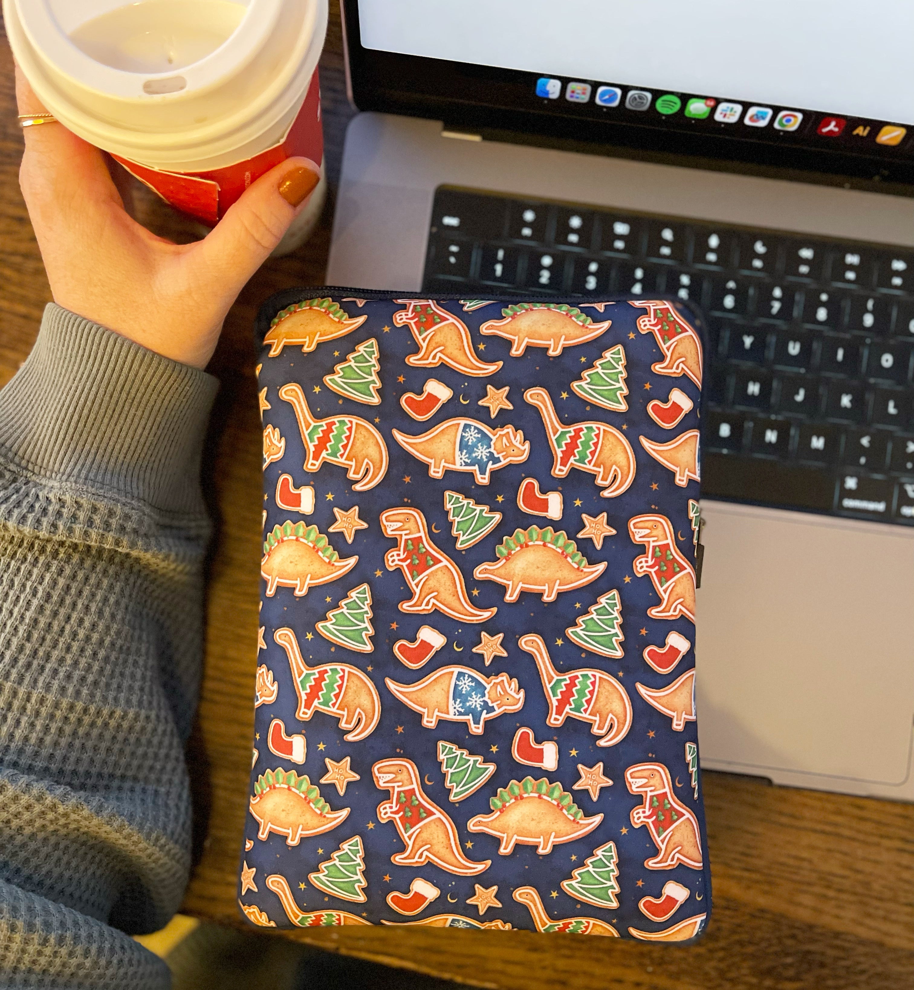 Holiday Dino Cookies Book Sleeves