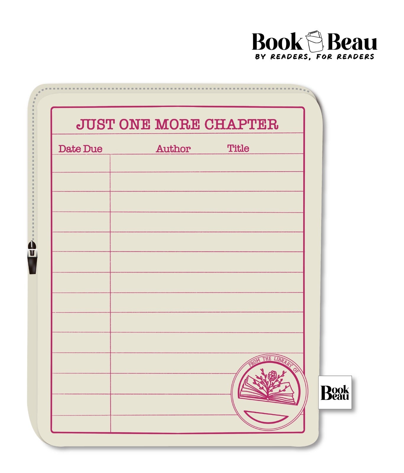 Pink Library Card Book Sleeve