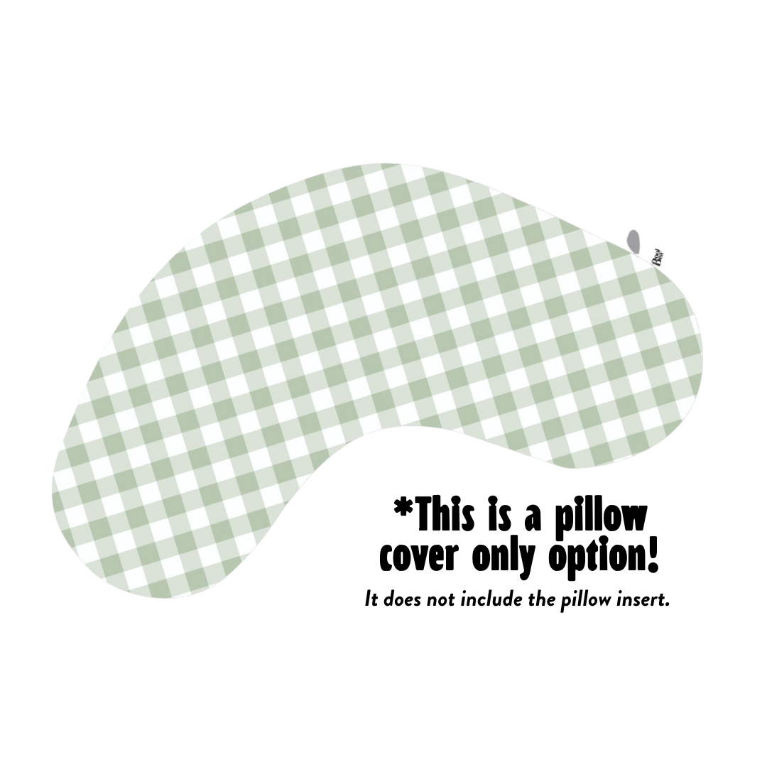REPLACEMENT COVER Green Gingham Reading Pillow