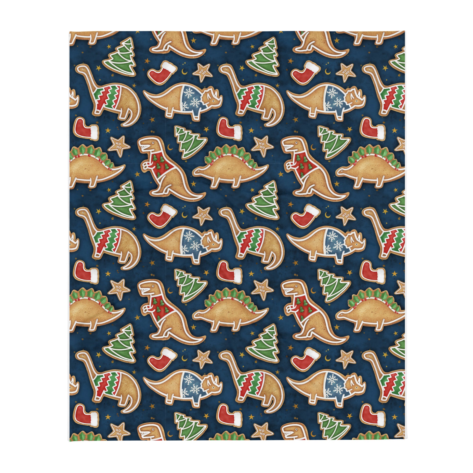 Holiday Dino Cookies Throw Blanket