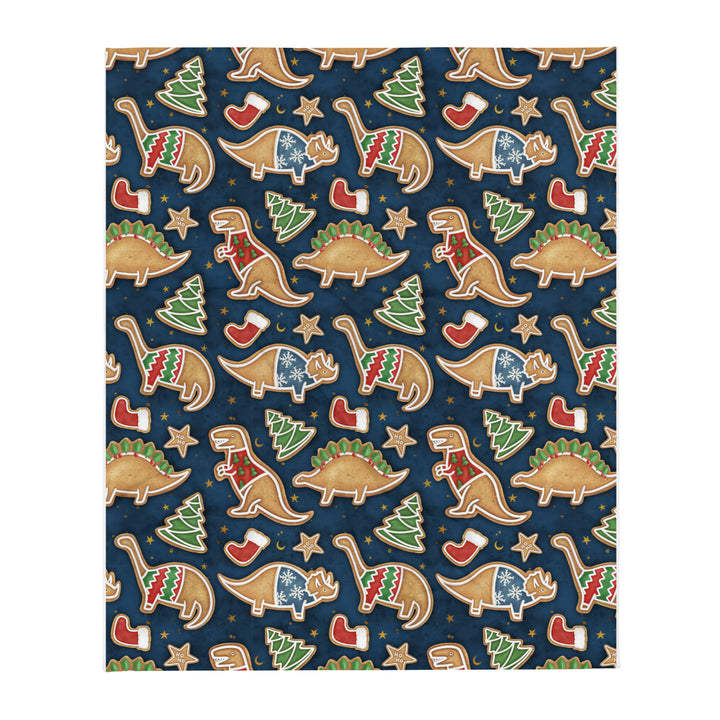 Holiday Dino Cookies Throw Blanket