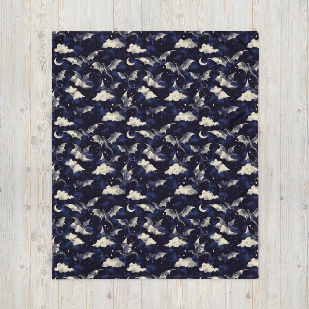 Night Flight Dragons Throw Blanket