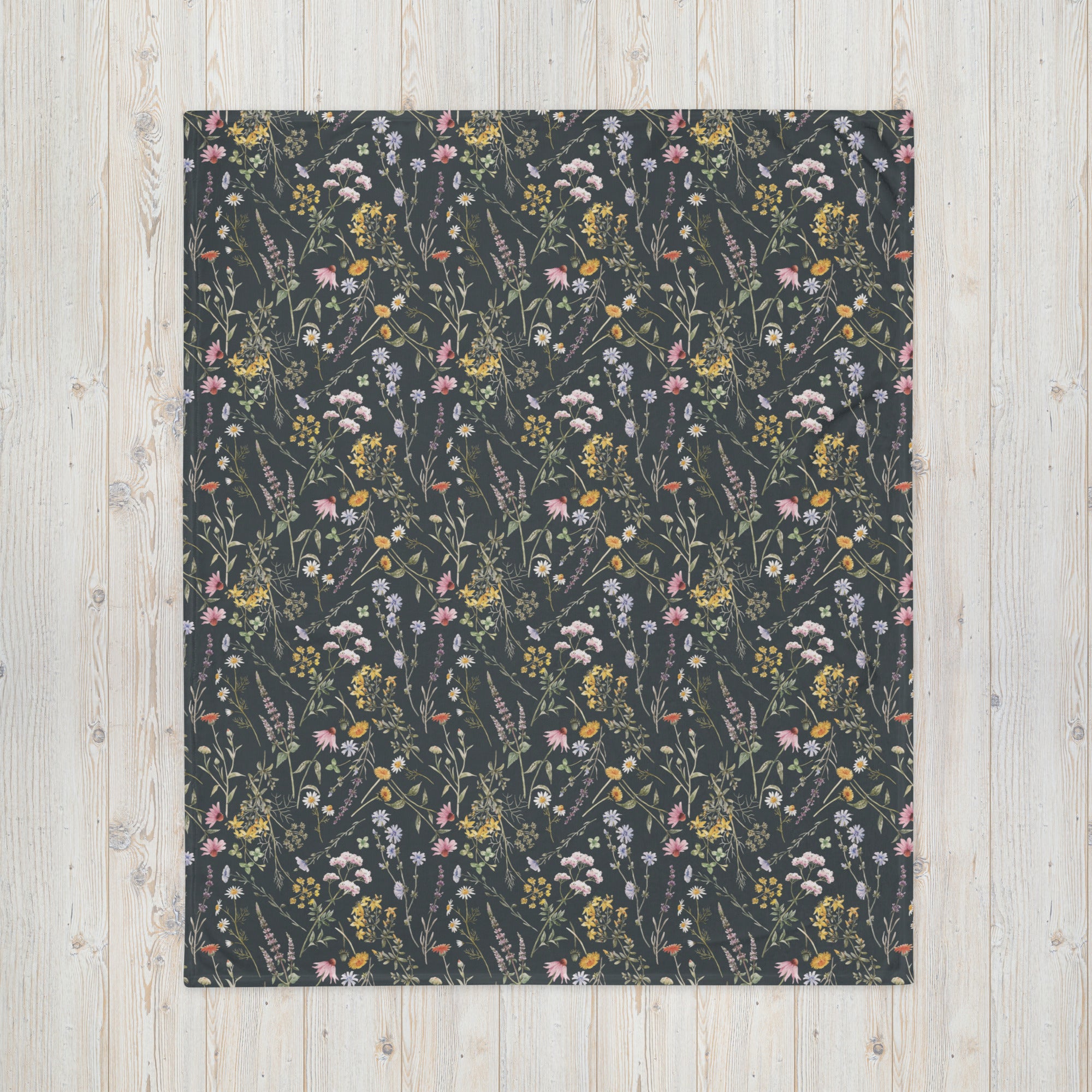 Wild Summer Flowers Throw Blanket