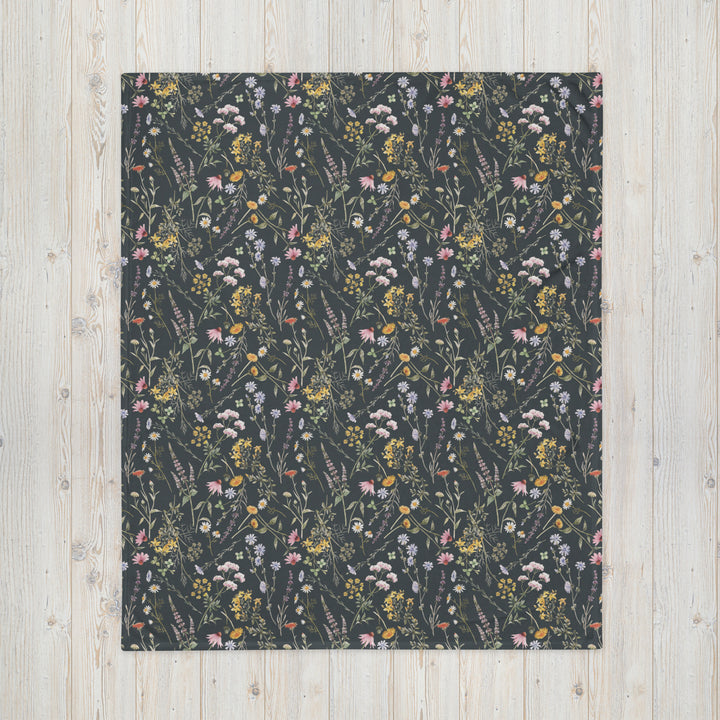 Wild Summer Flowers Throw Blanket