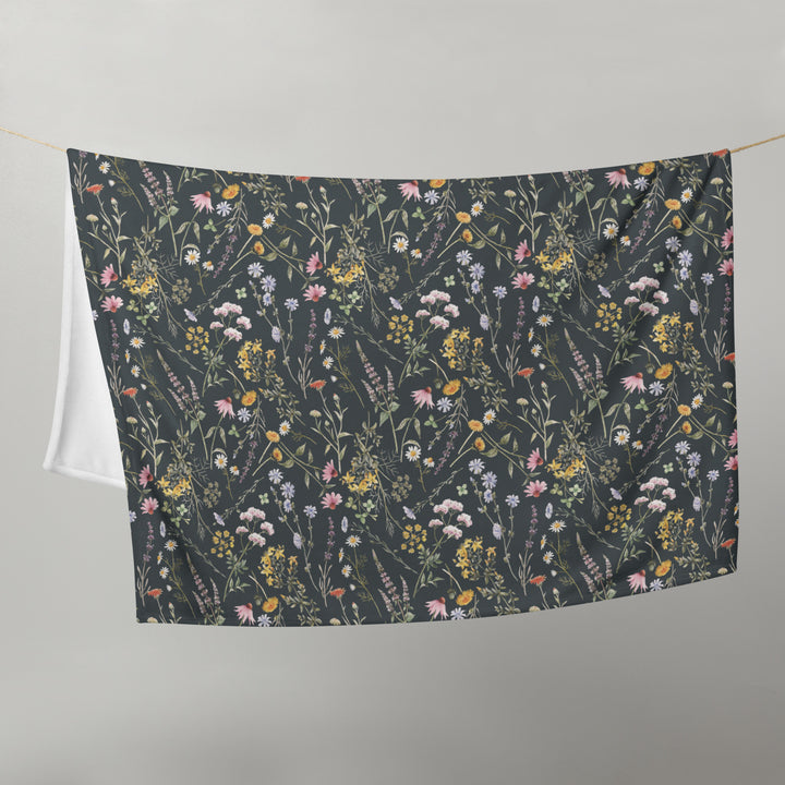 Wild Summer Flowers Throw Blanket