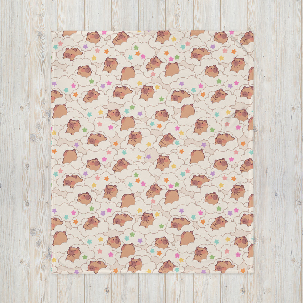 Capybara Dream Throw Blanket