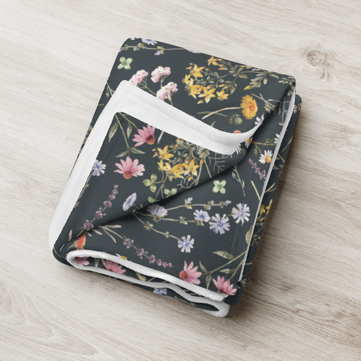 Wild Summer Flowers Throw Blanket