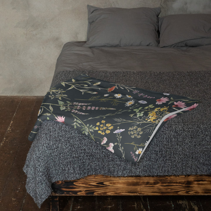 Wild Summer Flowers Throw Blanket