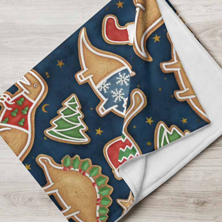 Holiday Dino Cookies Throw Blanket